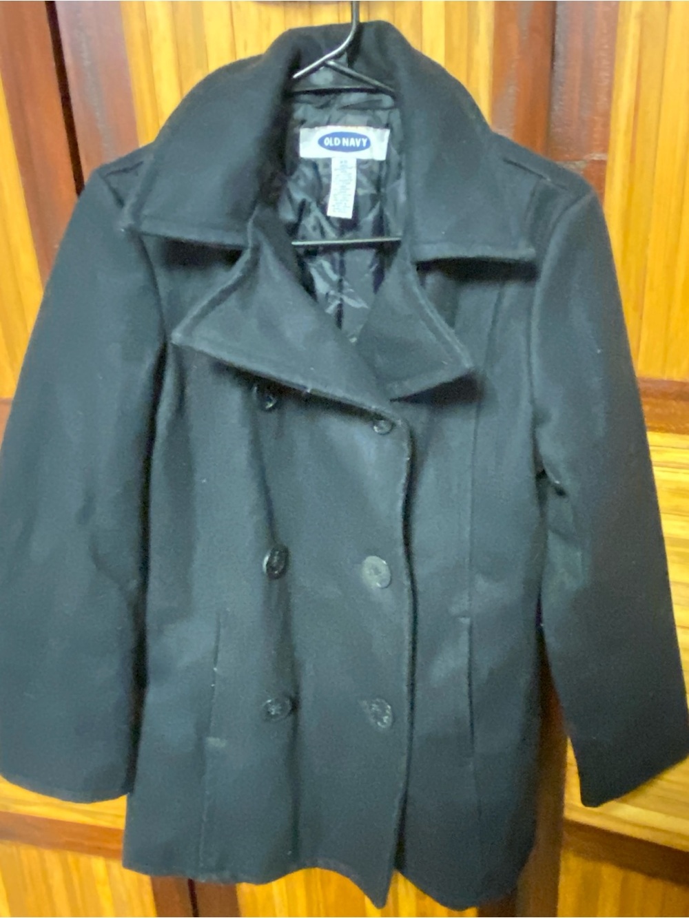 Old Navy Black Double-Breasted Peacoat